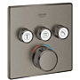 29126AL0 Grohe Grohtherm Smartcontrol Thermostatisch Inbouwmengkraan met Omstelling Hard Graphite Geborsteld (mat donker grijs)