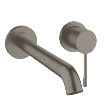 Grohe 19967AL1 Essence Tweegats wastafelmengkraan L-Size Hard Graphite Geborsteld (mat donker grijs)