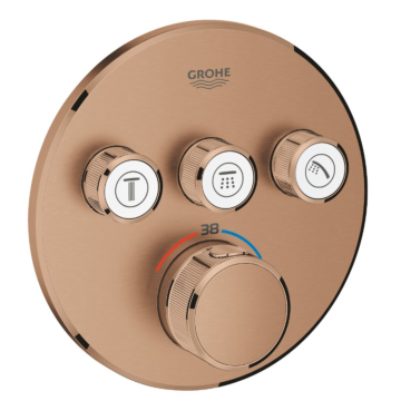 Grohe 29121DL0 Grohtherm Smartcontrol Thermostatisch Inbouwmengkraan met Omstelling Warm Sunset Geborsteld (mat brons)