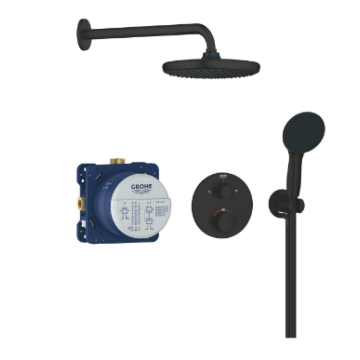 Grohe 348832430 Precision Thermostaat QuickFix Perfect shower set met Vitalio Start 250 Mat Zwart