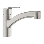 Grohe 30305DC1 Eurosmart Keukenmengkraan Lage Uitloop Supersteel (RVS look)