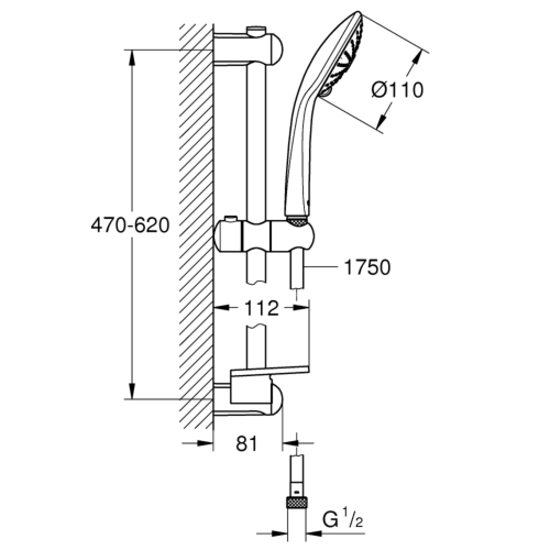 GROHE Euphoria 110 Massage Shower set 3 spray types, 27231001