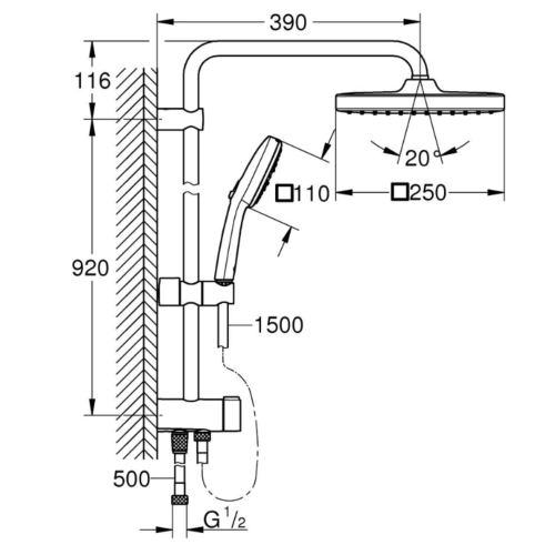 Grohe Relexa 70 Pomme de douche (28002000) | Leroy Merlin