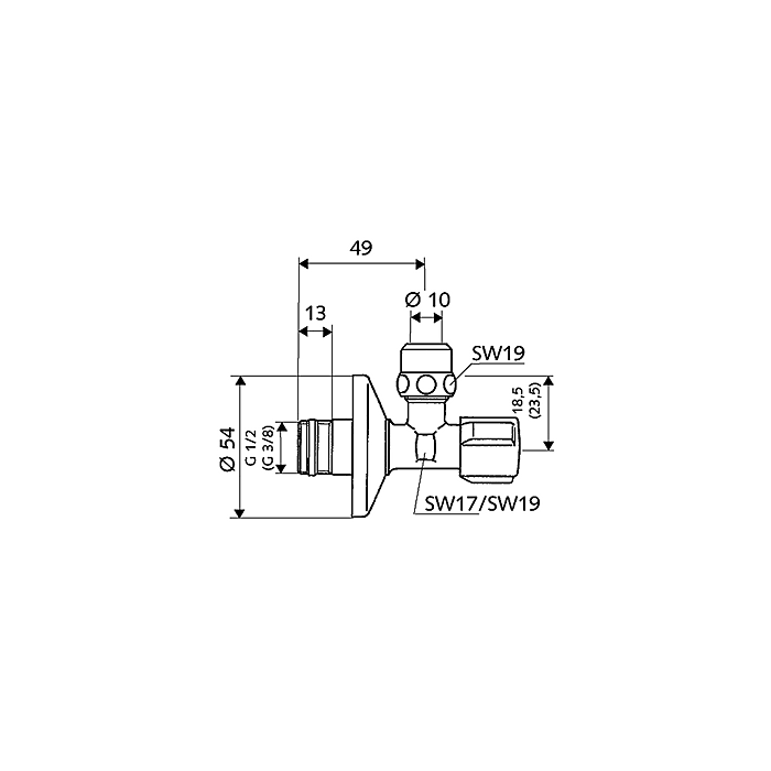 Schell 049170695 Comfort Stopkraan voor sanitaire toestellen Chroom