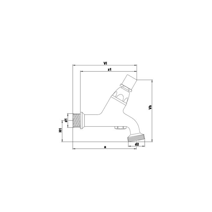 VSH 0500632 Tapkraan Zonder Sleutel 1/2x3/4 Chroom