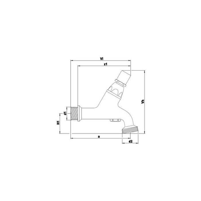 VSH 0500676 Tapkraan met Keerklep Zonder Sleutel 1/2x3/4 Chroom