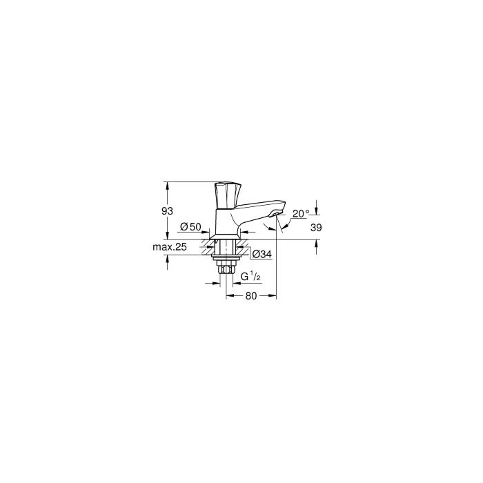 Grohe 20404001 Costa L Toiletkraan Chroom