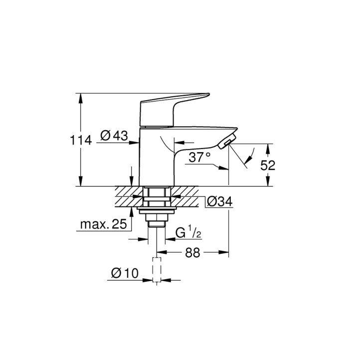 Grohe 20421001 BauEdge Fonteinkraan Chroom