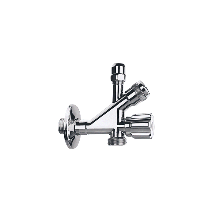  11065 Raminex Combi Tapkraan met knopbediening Chroom