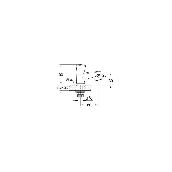 Grohe 20405001 Costa S Toiletkraan Chroom