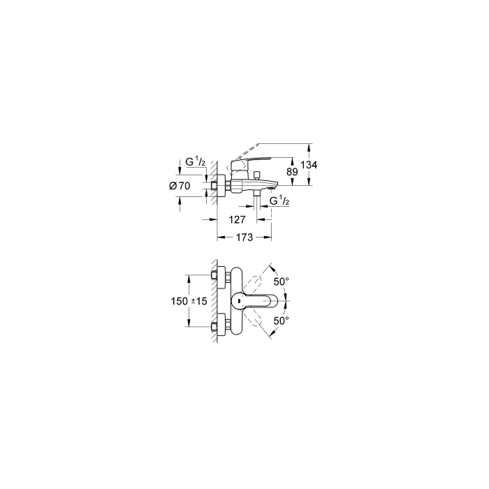 Grohe 33591002 Eurostyle Cosmopolitan Badmengkraan Chroom