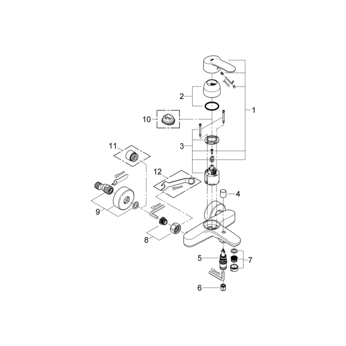 Grohe 33591002 Eurostyle Cosmopolitan Badmengkraan Chroom