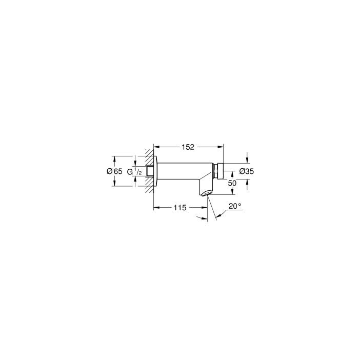 Grohe 36266000 Euroeco Cosmopolitan T Zelfsluitende Tapkraan Chroom 