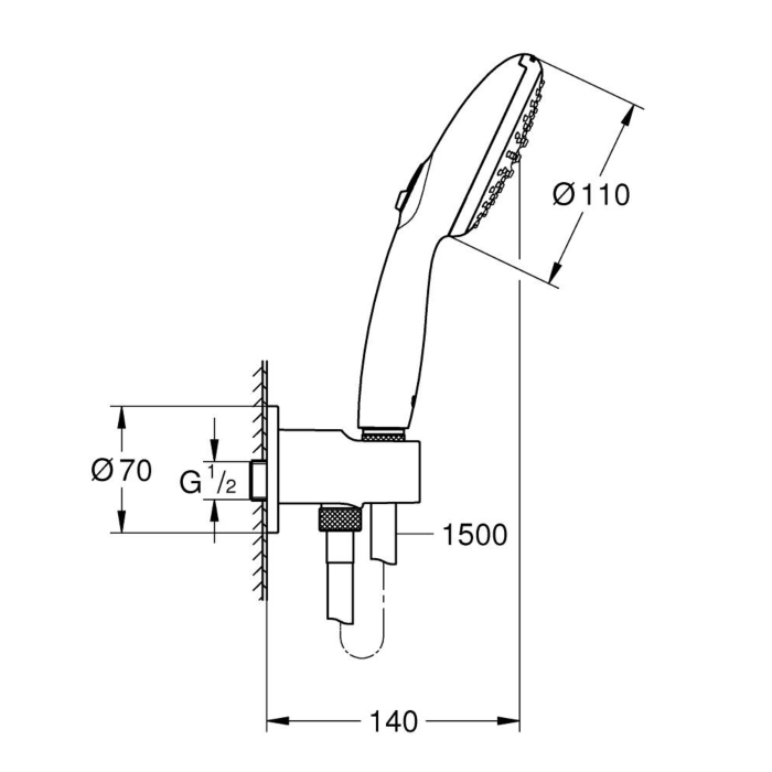 Grohe 26406003 Tempesta 110 Doucheset 2 straalsoorten Chroom