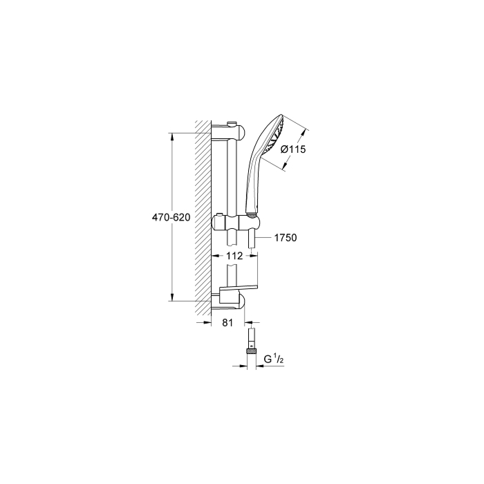 Grohe 27266001 Euphoria 110 Mono Doucheset 1 straalsoort Chroom