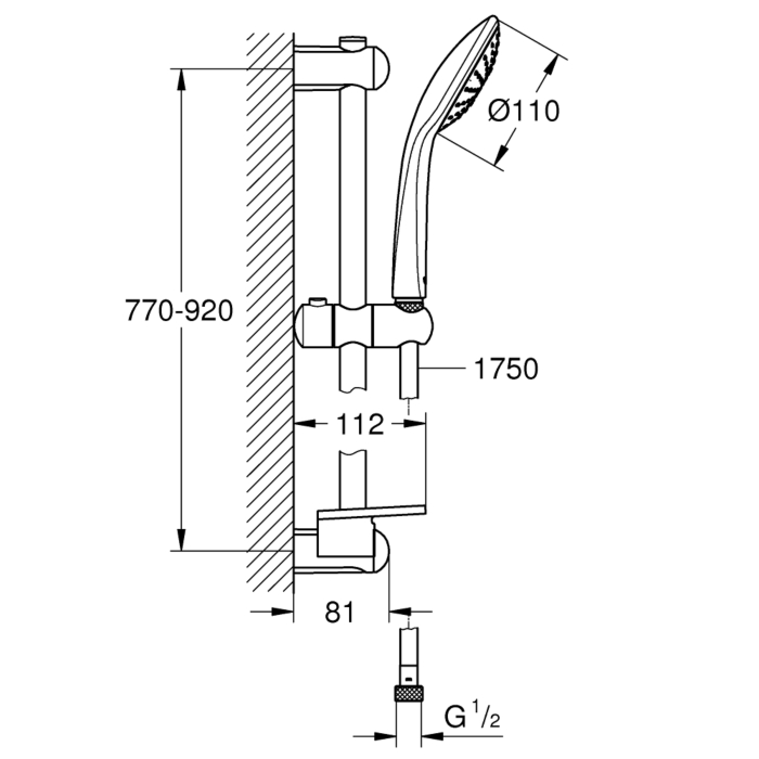 Grohe 27267001 Euphoria 110 Mono Doucheset 1 straalsoort Chroom