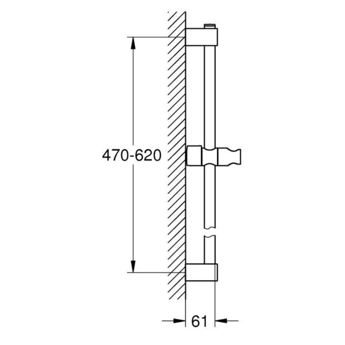 Grohe 27523001 Tempesta Glijstang 600 mm Chroom