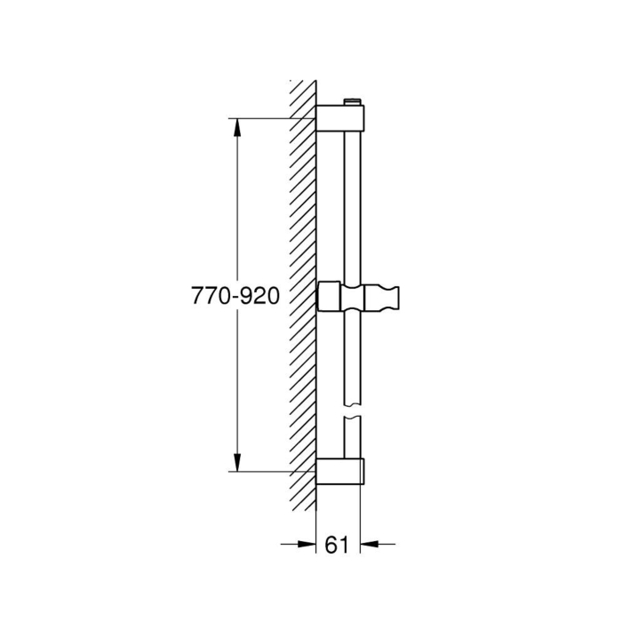 Grohe 27524001 Tempesta Glijstang 900 mm Chroom