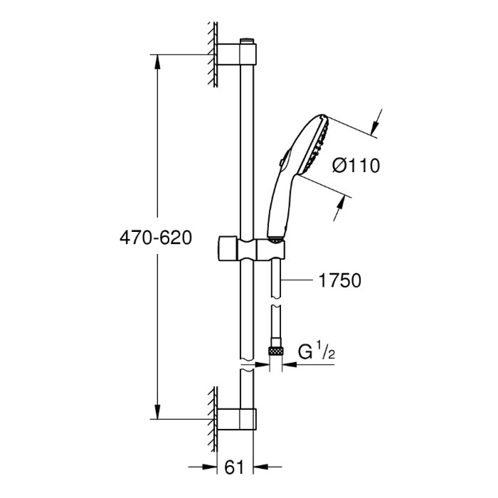 Grohe 2759830E Tempesta 110 Doucheset 2 stralen Chroom