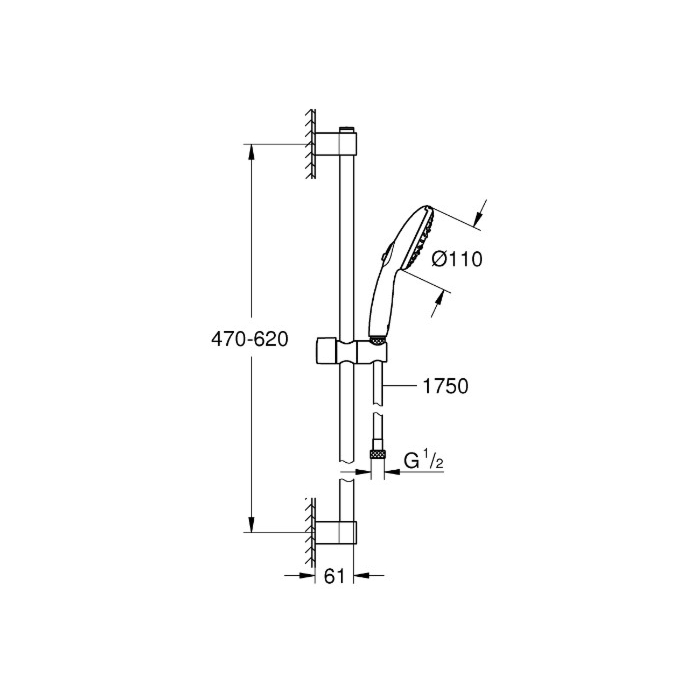 Grohe 27644003 Tempesta 110 Doucheset 3 straalsoorten Chroom