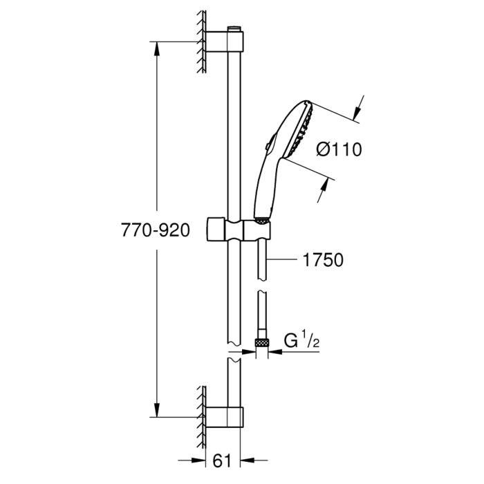Grohe 2764630E Tempesta 110 Doucheset 2 straalsoorten Chroom