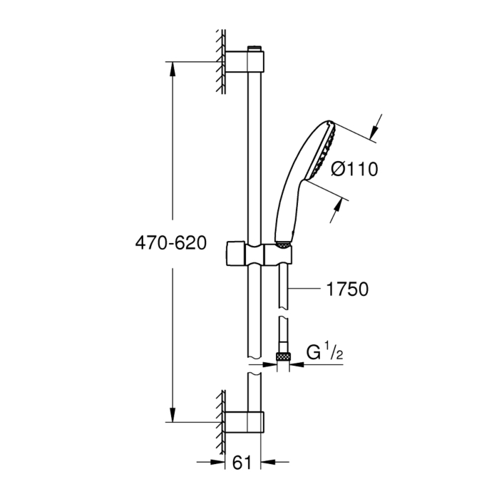 Grohe 27924003 Tempesta 110 Doucheset 1 straalsoort Chroom