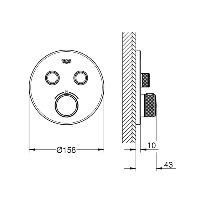 Grohe 29119000 Grohtherm Smartcontrol Thermostatisch Inbouwmengkraan met Omstelling Chroom