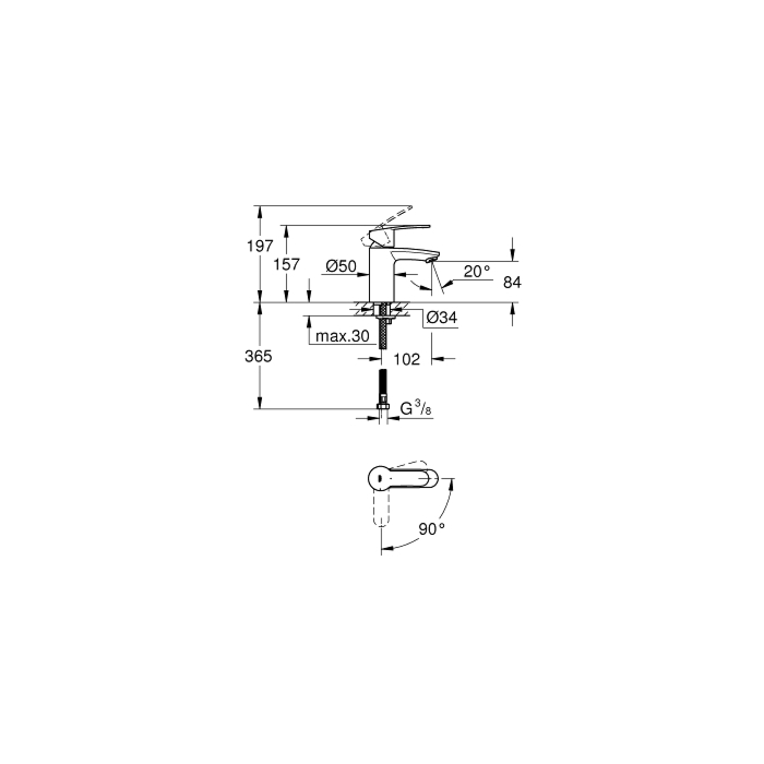 Grohe 2337320E Eurostyle Cosmopolitan Wastafelmengkraan Chroom    