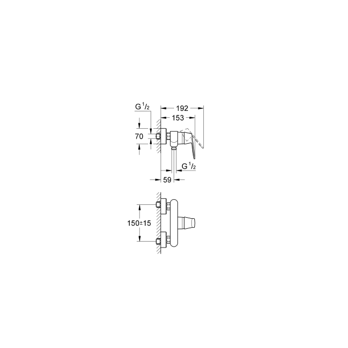 Grohe 32837000 Eurosmart Cosmopolitan Douchemengkraan Chroom-look (glans)