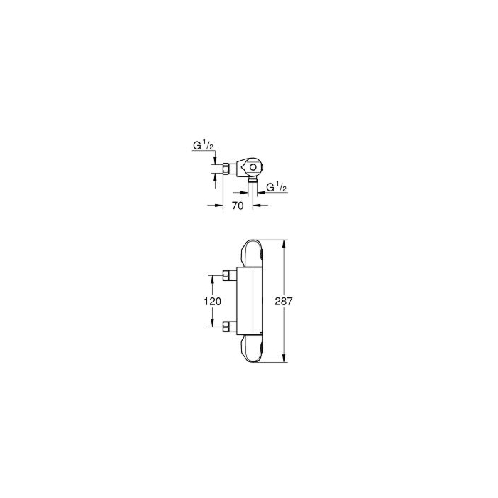Grohe 34815003 Grohtherm 1000 Thermostatische Douchemengkraan 120mm Chroom (zonder koppelingen)