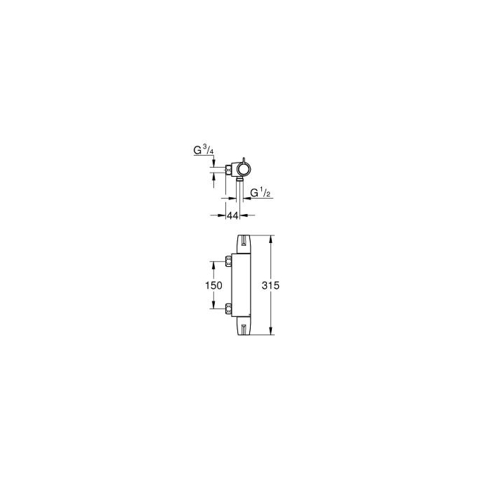 Grohe 34681000 Grohtherm 2000 Speciaal Thermostatische Douchemengkraan Chroom