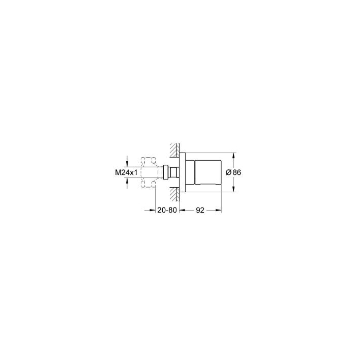 Grohe 19470000 Grohtherm 3000 Cosmopolitan Opbouwdeel voor inbouwstopkraan Chroom