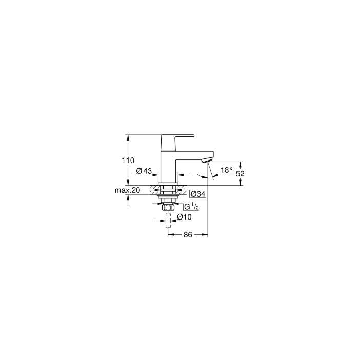 Grohe 23137000 Eurocube Fonteinkraan Chroom