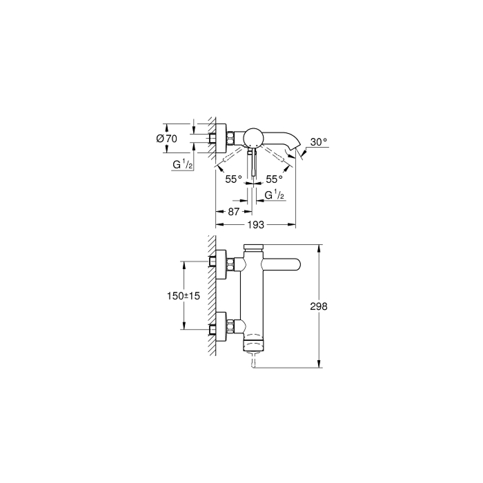 Grohe 33624DC1 Essence Badmengkraan Supersteel (RVS look)