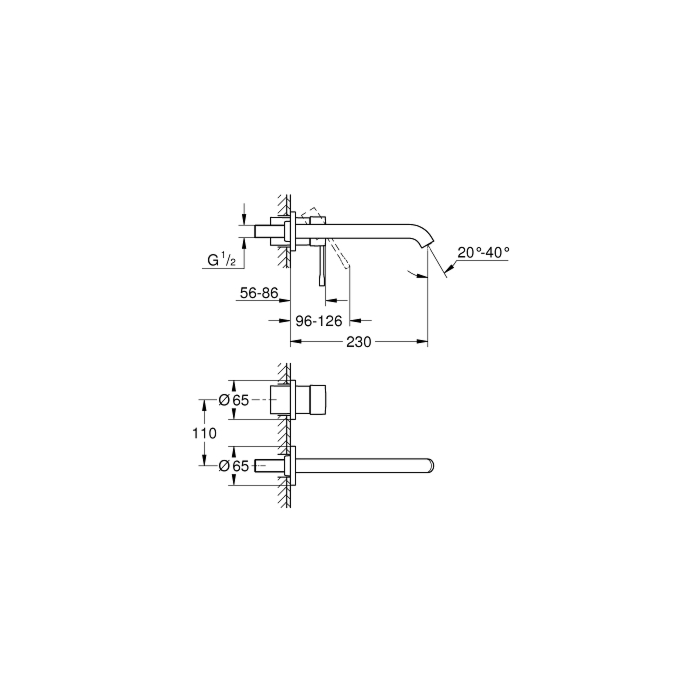 Grohe 19967001 Essence New Tweegats wastafelmengkraan L-Size Chroom
