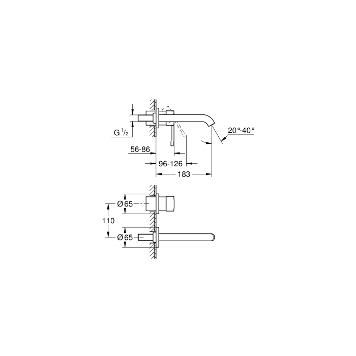 Grohe 19408DC1 Essence Tweegats wastafelmengkraan M-Size Supersteel