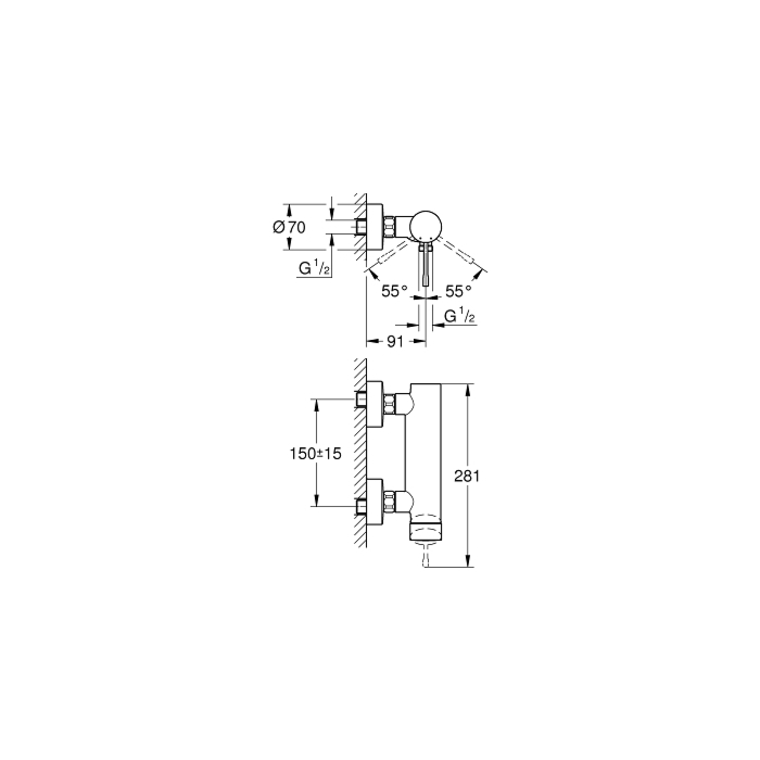 Grohe 33636BE1 Essence Douchemengkraan Nickel (licht grijs) Let op! Laatste exemplaar