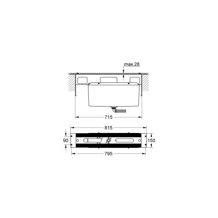 Grohe 29037000 Inbouw vier- en vijfgats badrandcombinatie