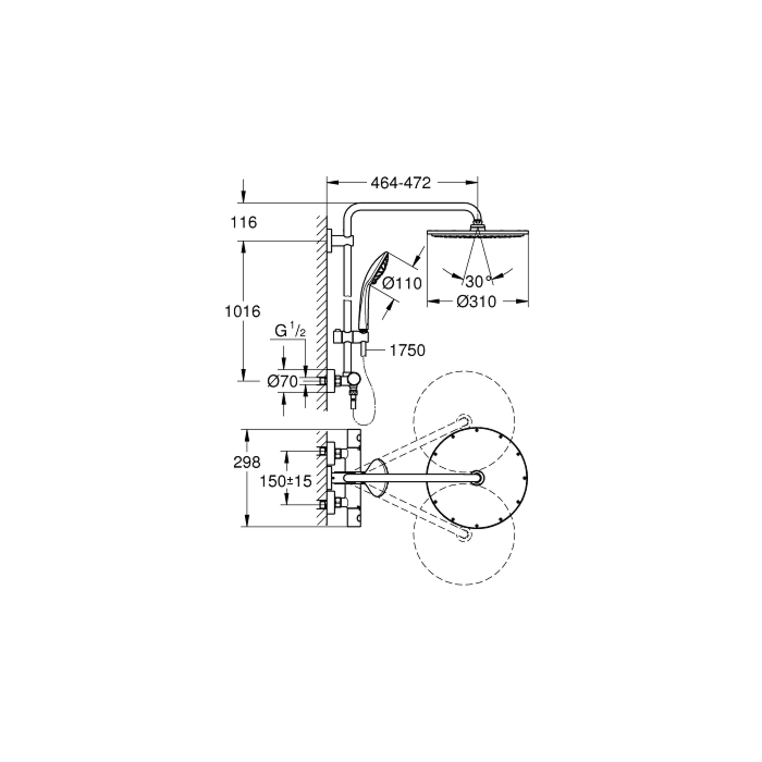 Grohe 26075DC0 Euphoria System 310 Douchesysteem met Thermostaatkraan Supersteel