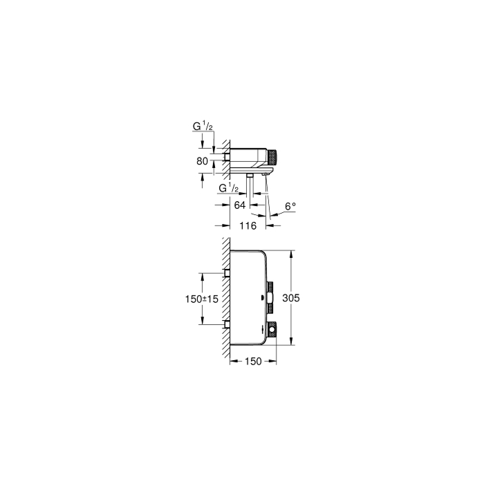 Grohe 34718000 Grohtherm SmartControl Thermostatische Badmengkraan Chroom