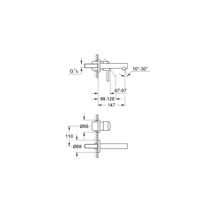 Grohe 19575001 Concetto Tweegats wastafelmengkraan S-Size Chroom