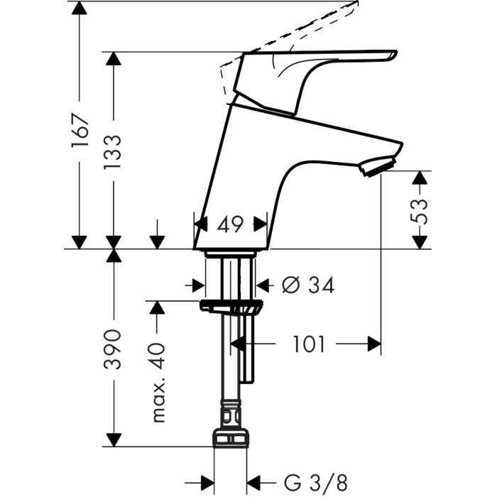 Hansgrohe 31130000 Logis 70 Fontein kraan Chroom