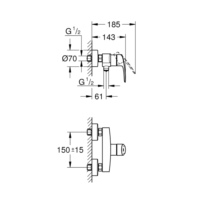 Grohe 33555003 Eurosmart Douchemengkraan Chroom