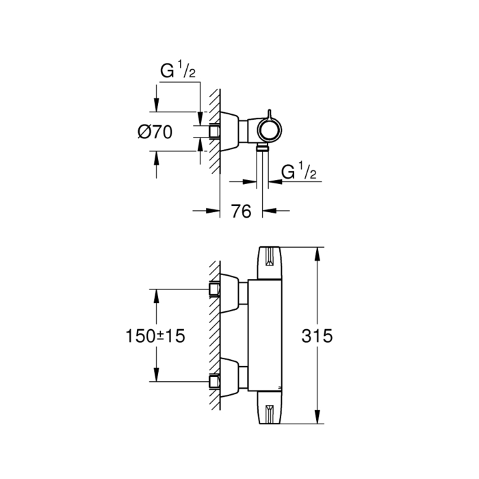 Grohe 34667000 Grohtherm Speciaal Thermostatische Douchemengkraan Chroom