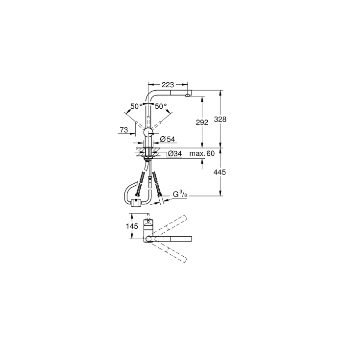 Grohe 32168000 Minta Keukenmengkraan L-uitloop Chroom