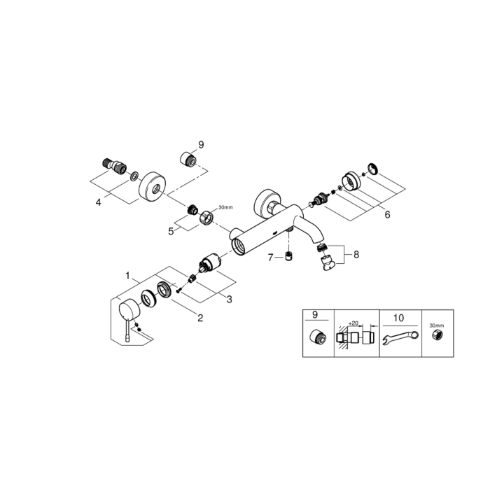 Grohe 33624DC1 Essence Badmengkraan Supersteel (RVS look)