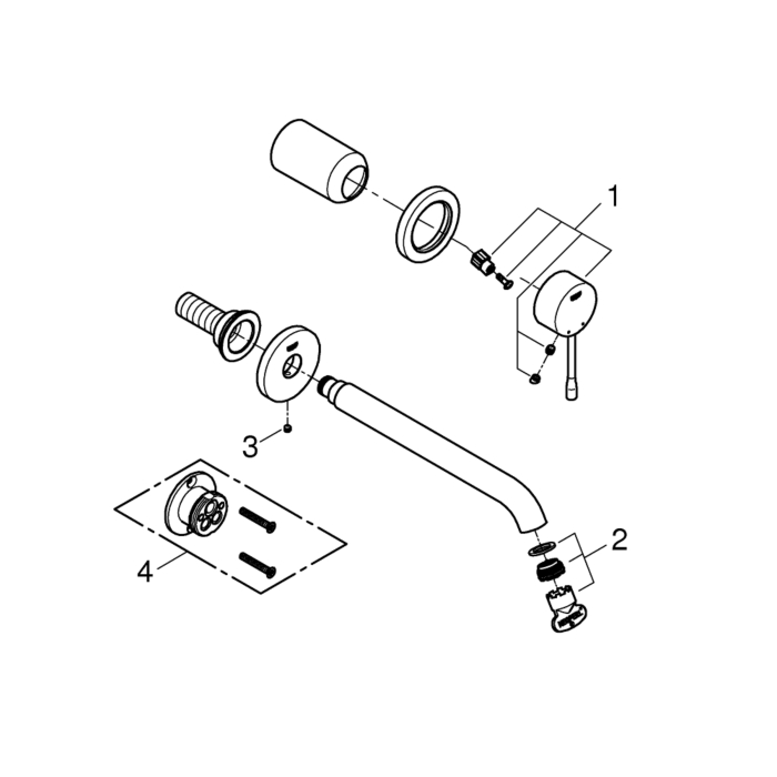 Grohe 19967001 Essence New Tweegats wastafelmengkraan L-Size Chroom