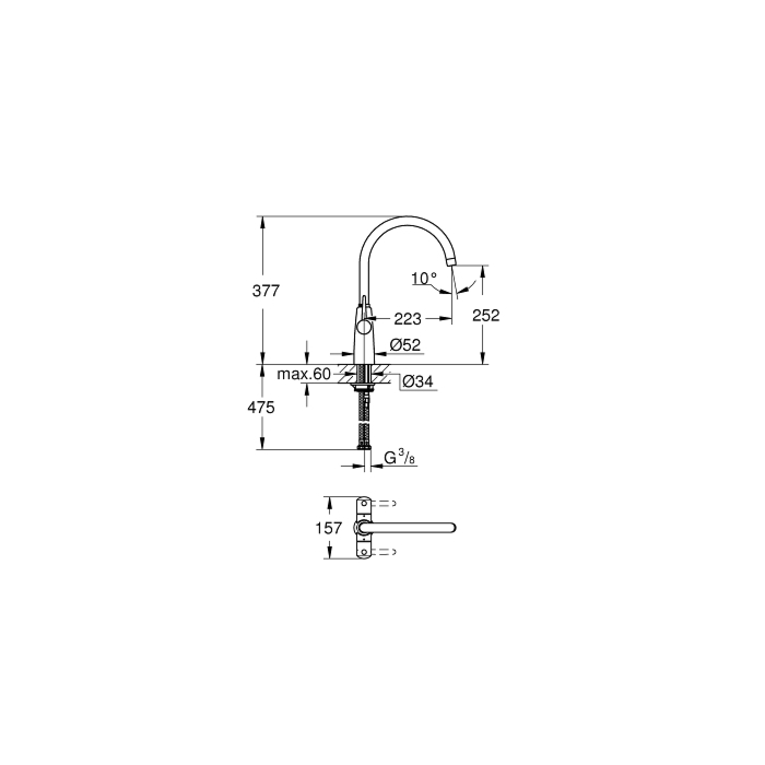 Grohe 30189000 Ambi Tweegreeps Keukenmengkraan Chroom