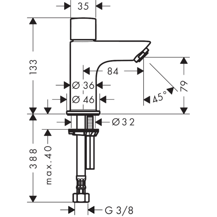 Hansgrohe 71120000 Logis 70 Fontein kraan Chroom