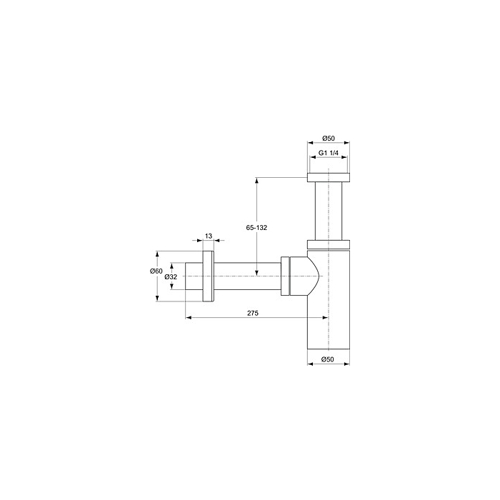 Ideal Standard A2129AA Stopkraan voor sanitaire toestellen Chroom